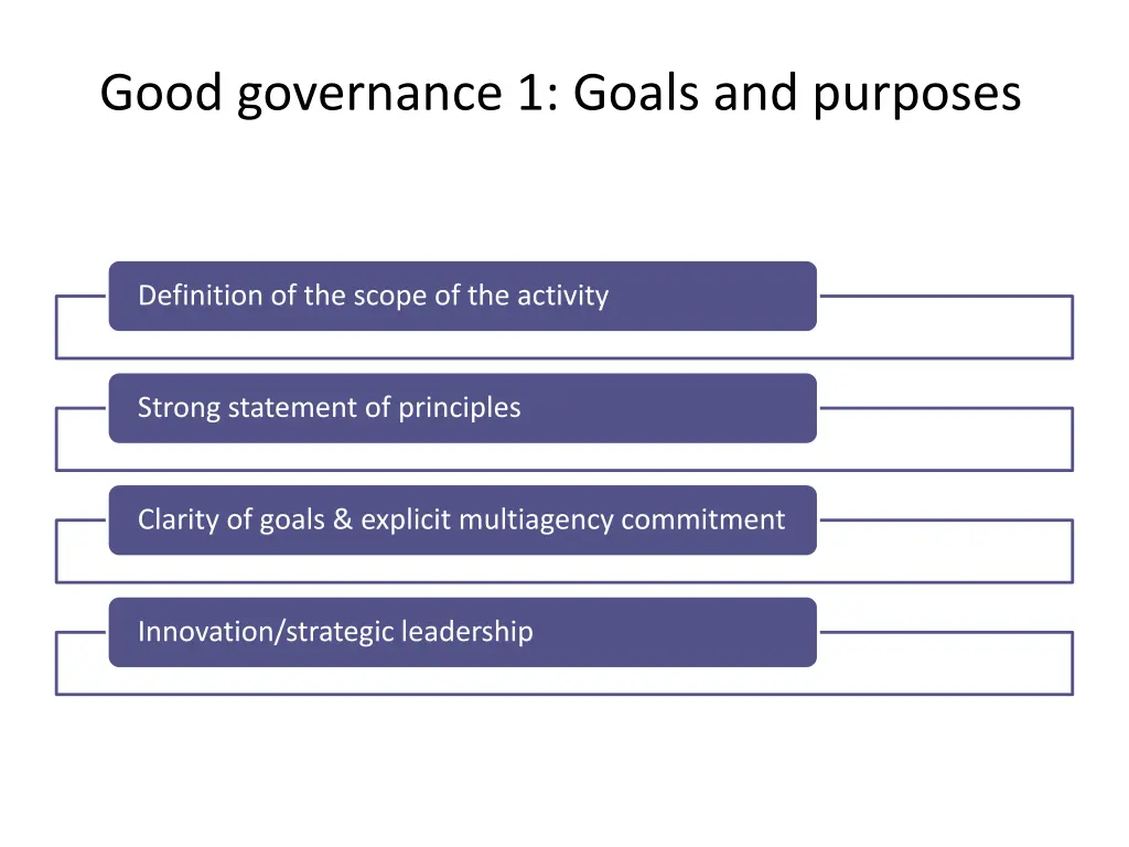 good governance 1 goals and purposes