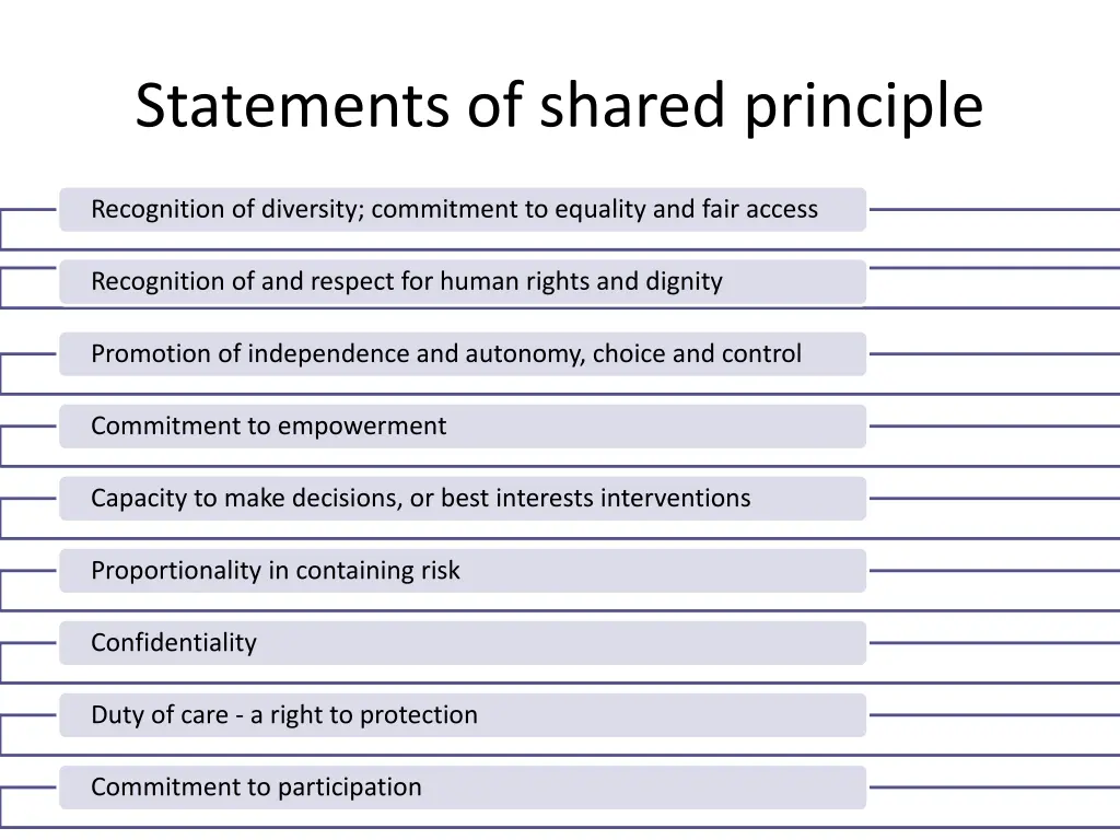 statements of shared principle