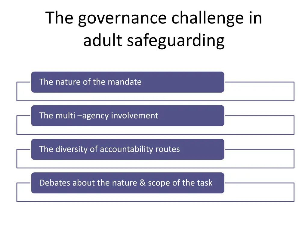 the governance challenge in adult safeguarding