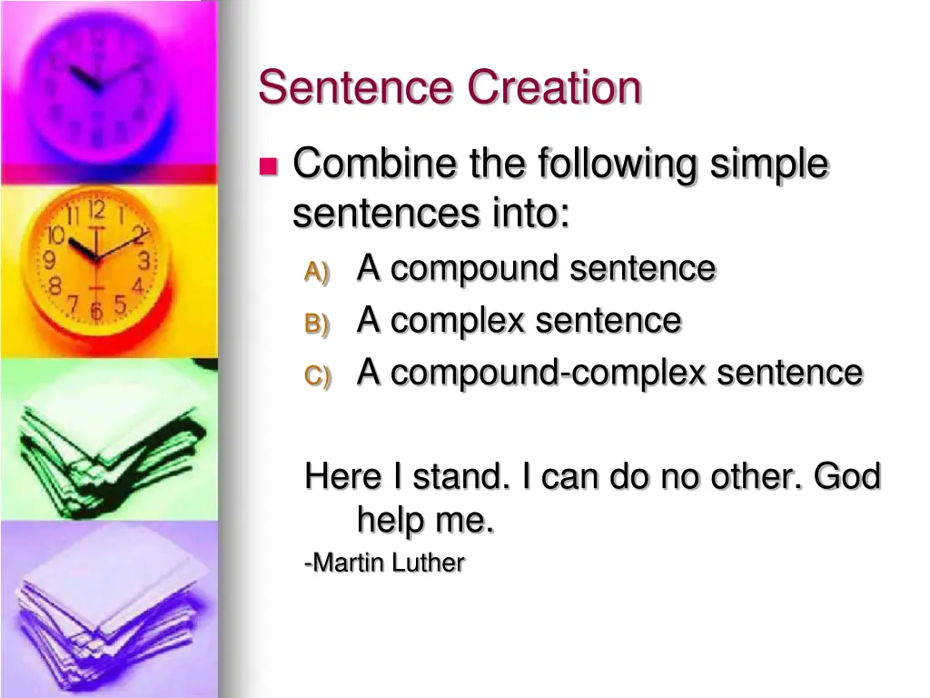 sentence creation