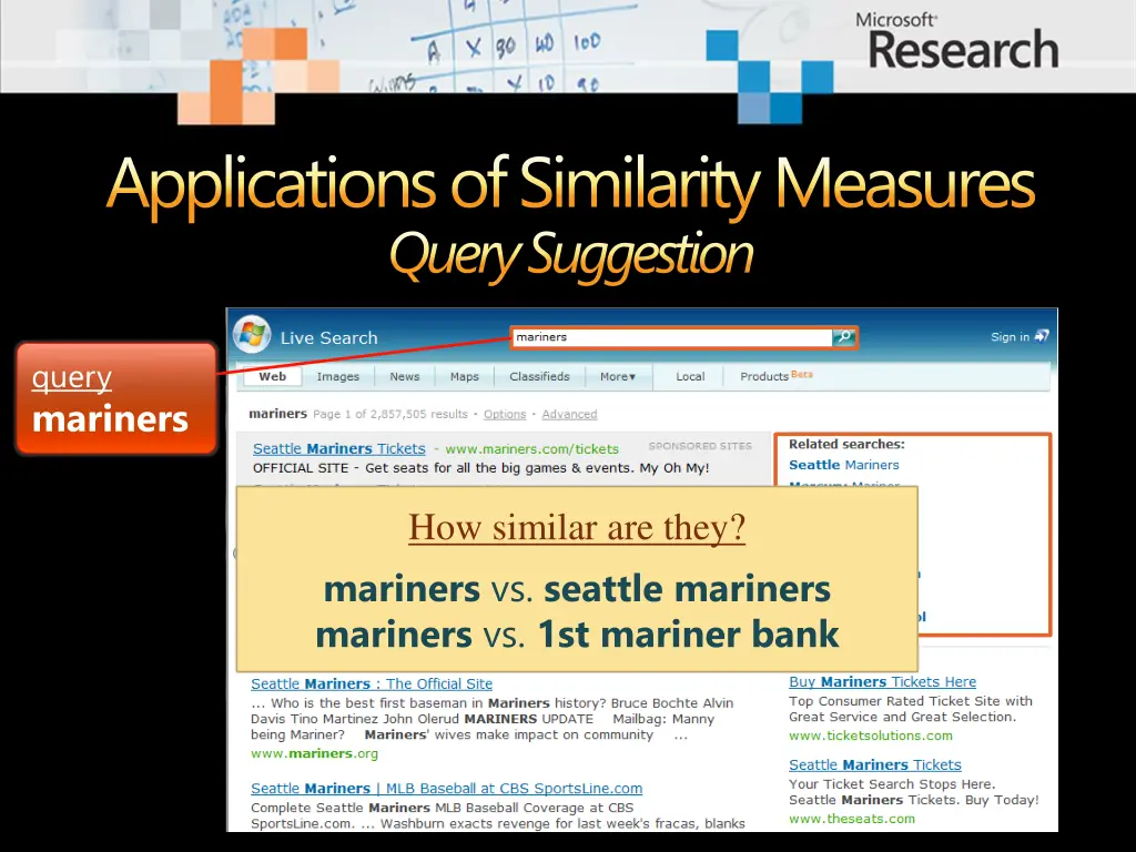 applicationsof similarity measures query