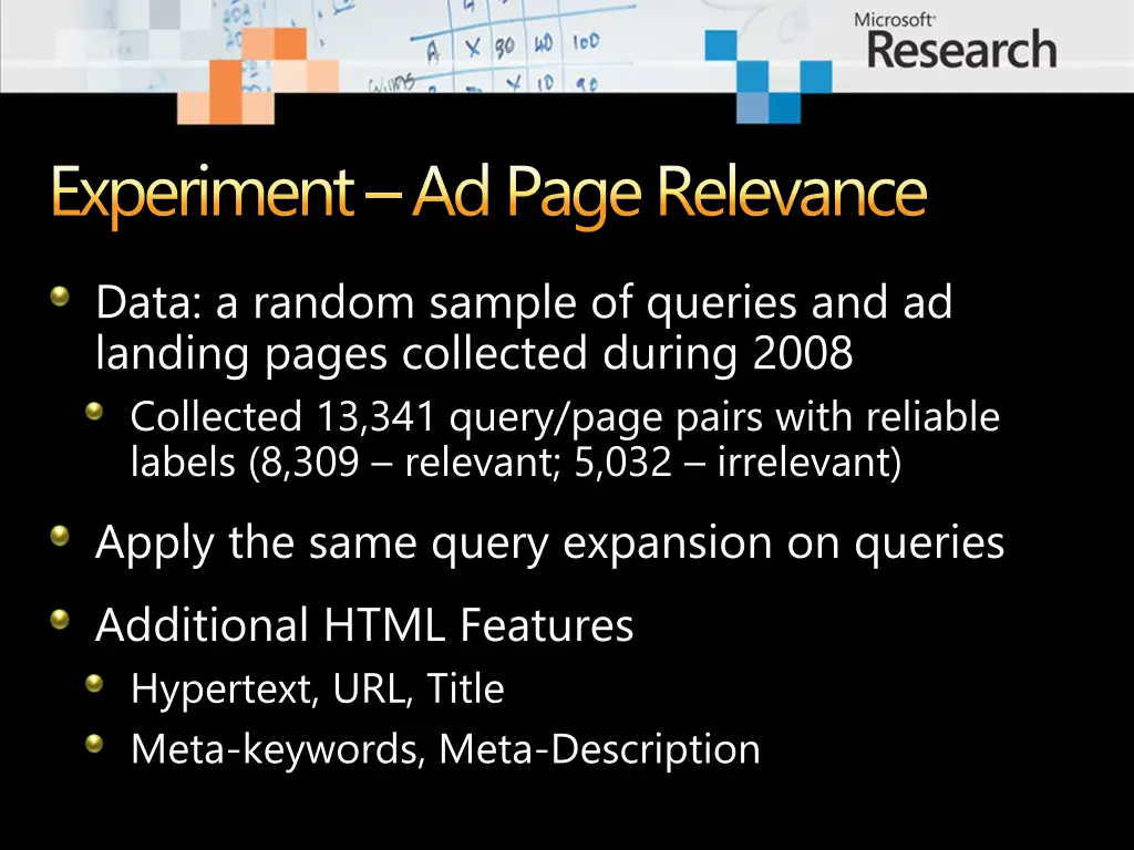 experiment ad page relevance