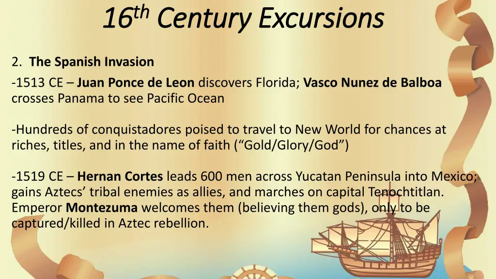 16 16 th th century excursions century excursions 2