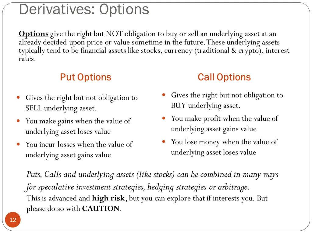 derivatives options