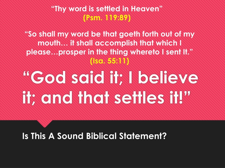 thy word is settled in heaven psm 119 89