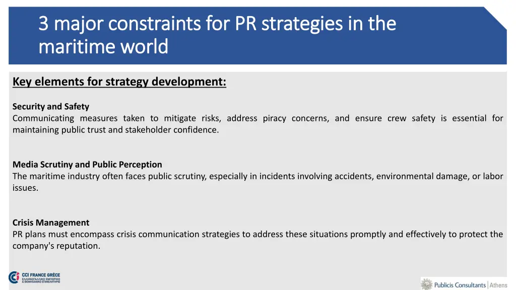 3 major constraints for pr strategies