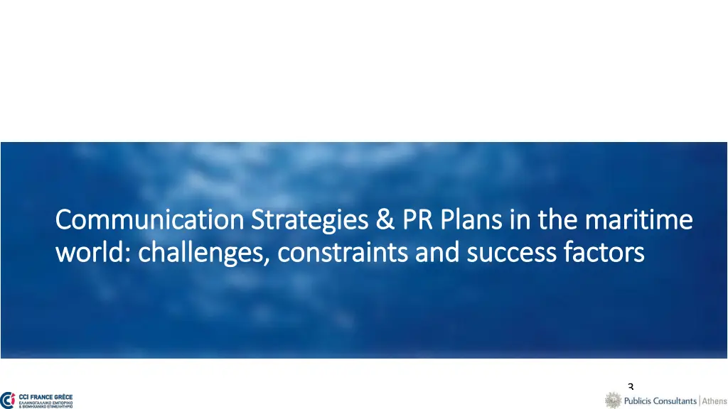 communication strategies pr plans in the maritime