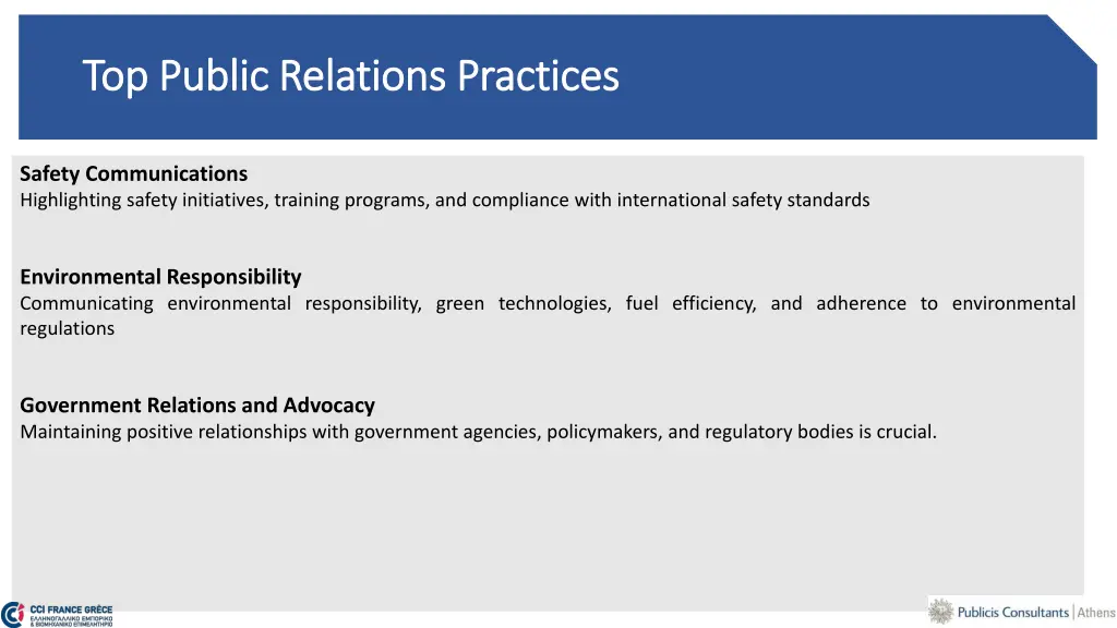 top public relations practices top public