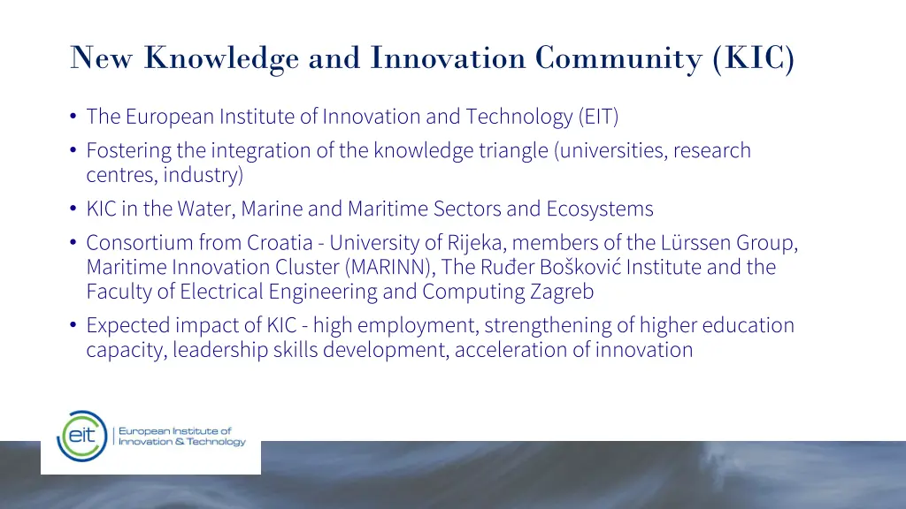 new knowledge and innovation community kic