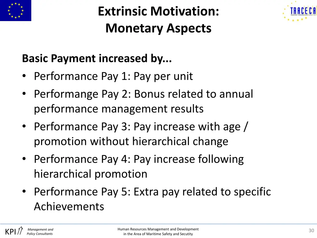 extrinsic motivation monetary aspects