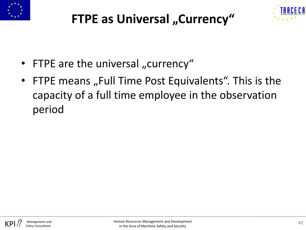 ftpe as universal currency