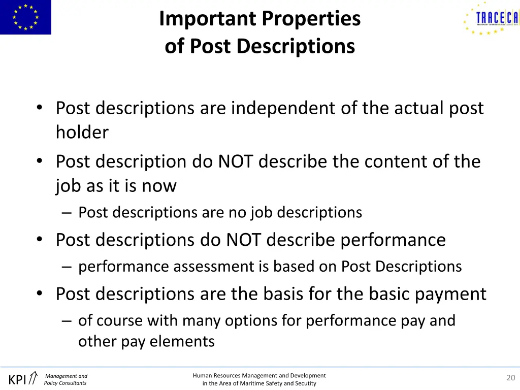 important properties of post descriptions