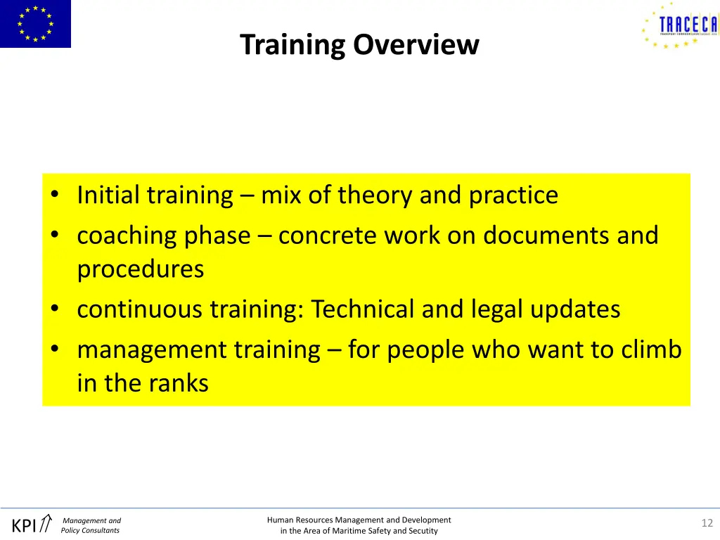 training overview