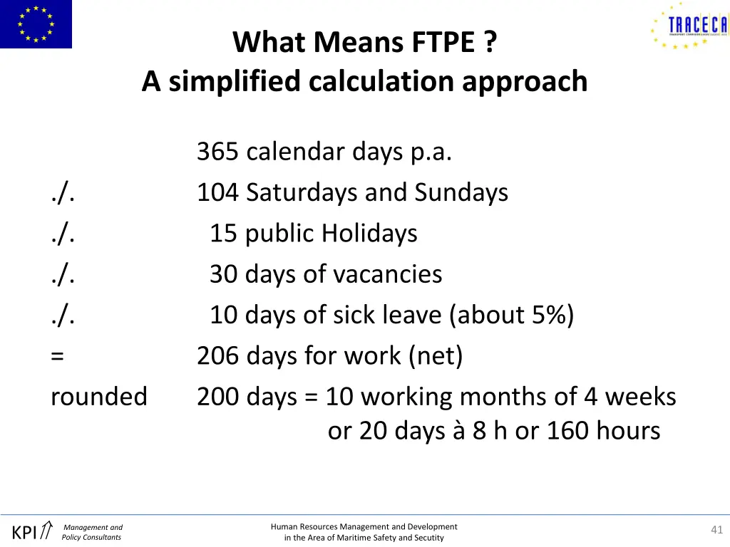 what means ftpe a simplified calculation approach