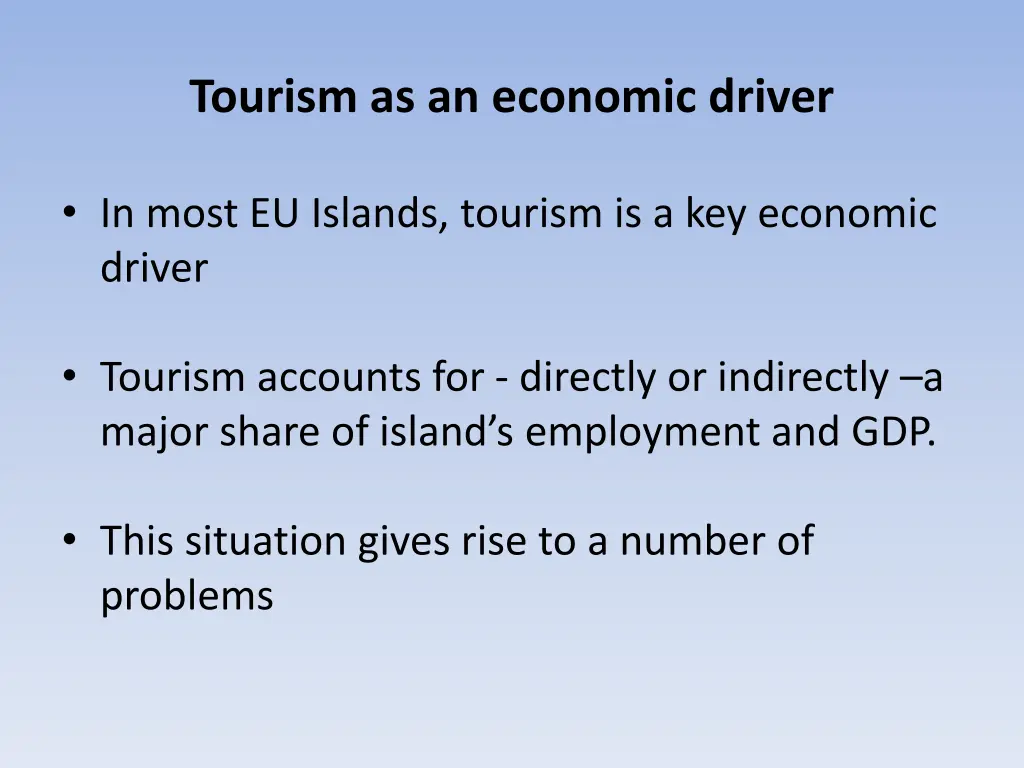 tourism as an economic driver