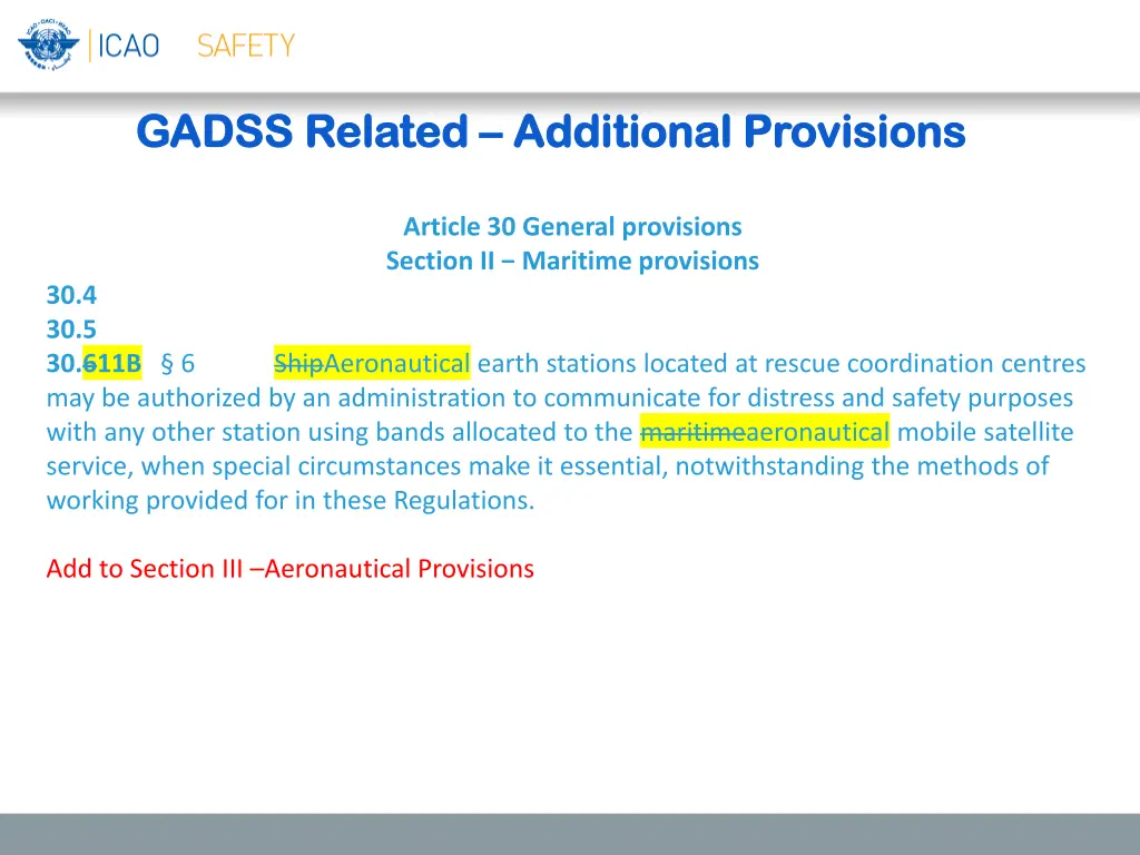 gadss related gadss related additional provisions