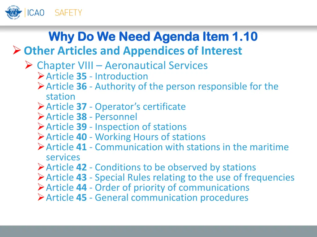 why do we need agenda item 1 10 why do we need 1