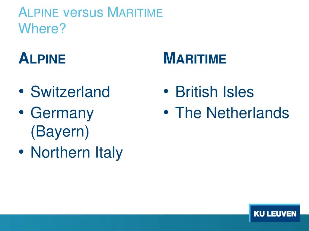 a lpine versus m aritime where