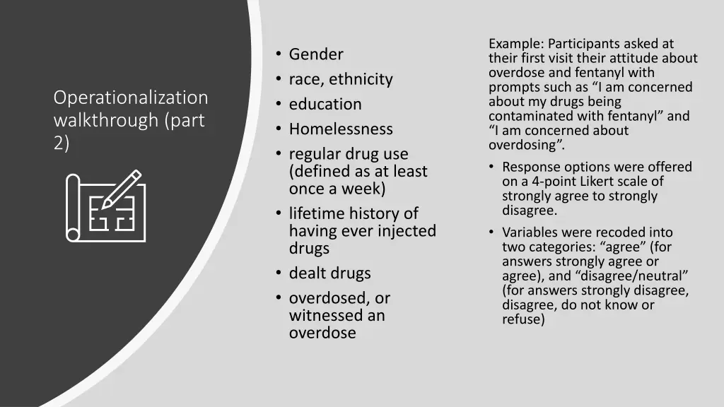 example participants asked at their first visit