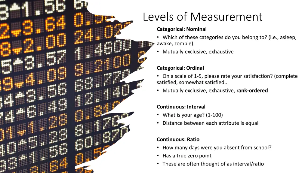 levels of measurement categorical nominal which