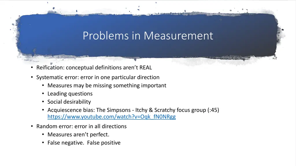 problems in measurement