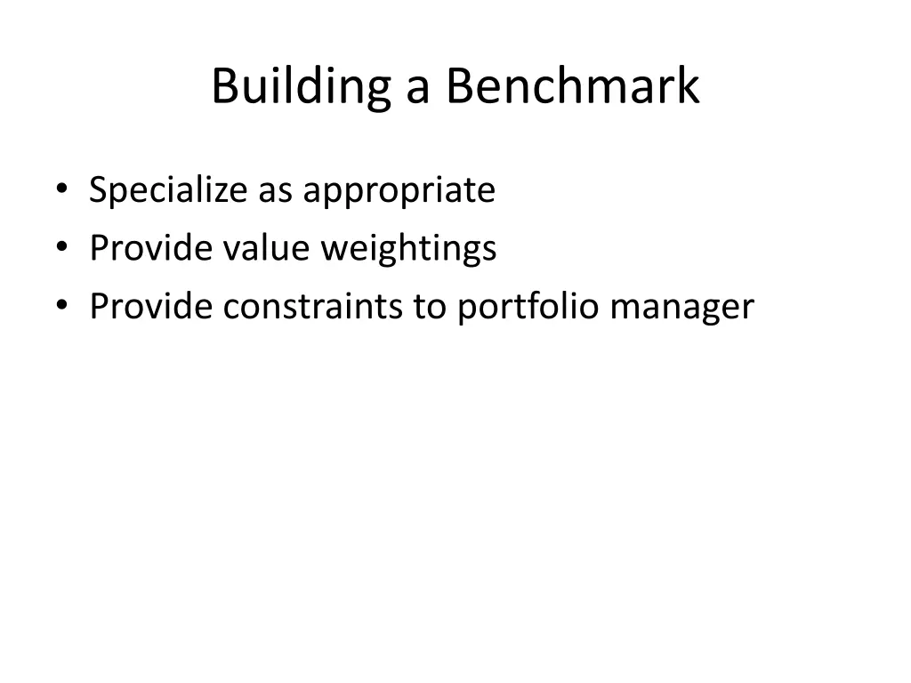 building a benchmark