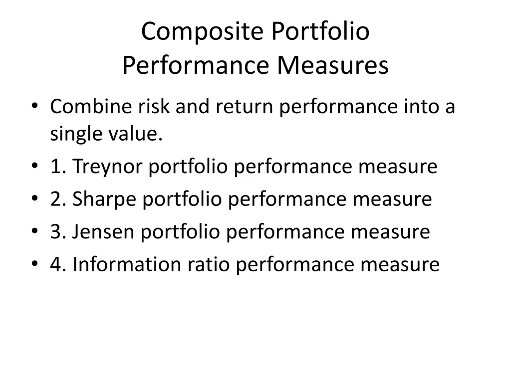 composite portfolio performance measures