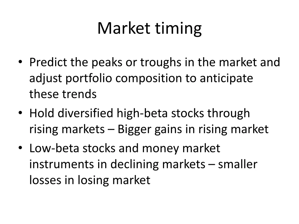 market timing