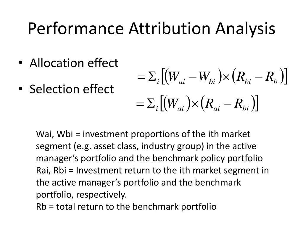 performance attribution analysis