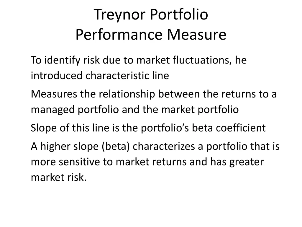 treynor portfolio performance measure 1