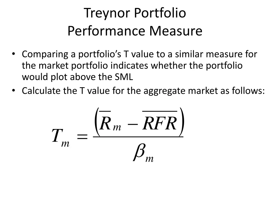 treynor portfolio performance measure 3