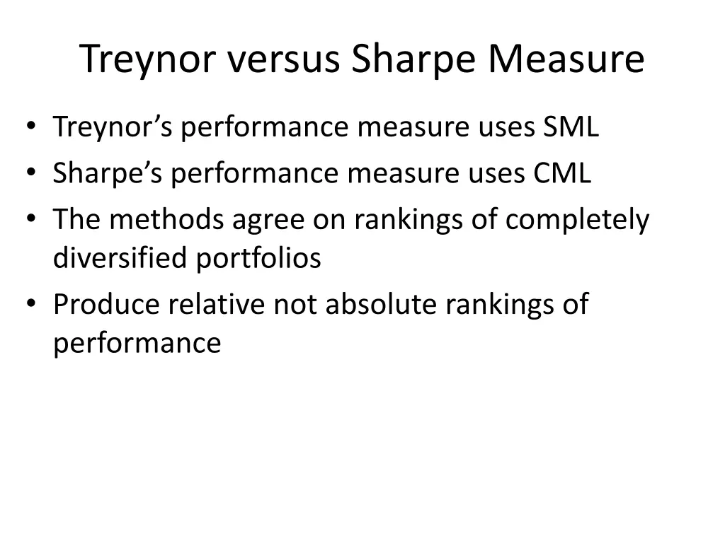 treynor versus sharpe measure 1