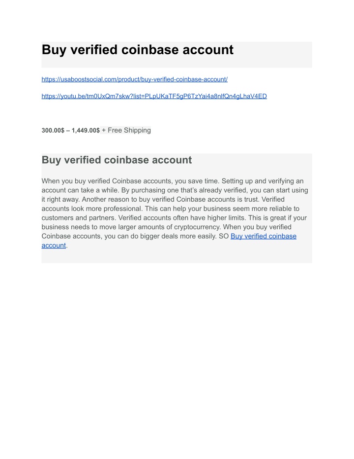 buy verified coinbase account