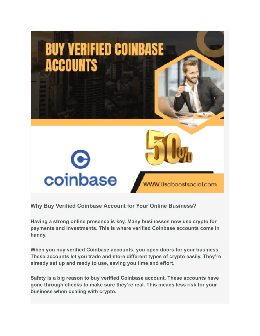 why buy verified coinbase account for your online