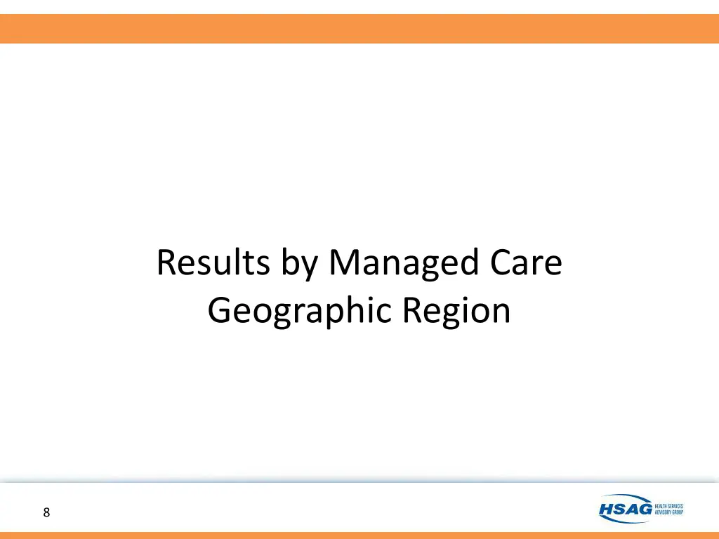 results by managed care geographic region