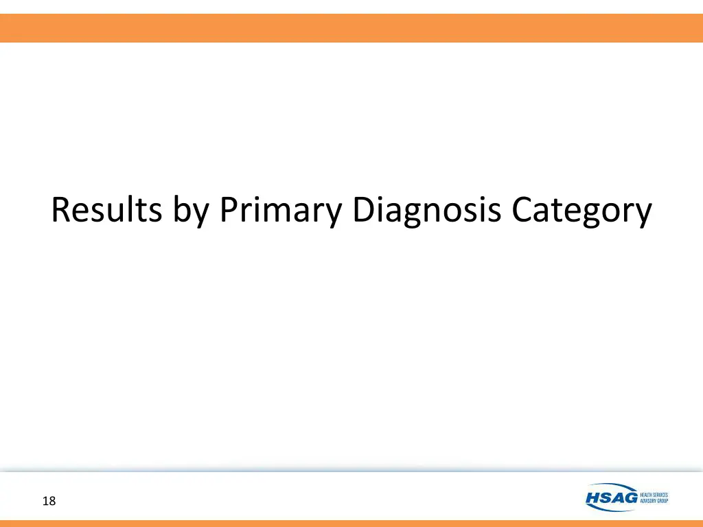 results by primary diagnosis category