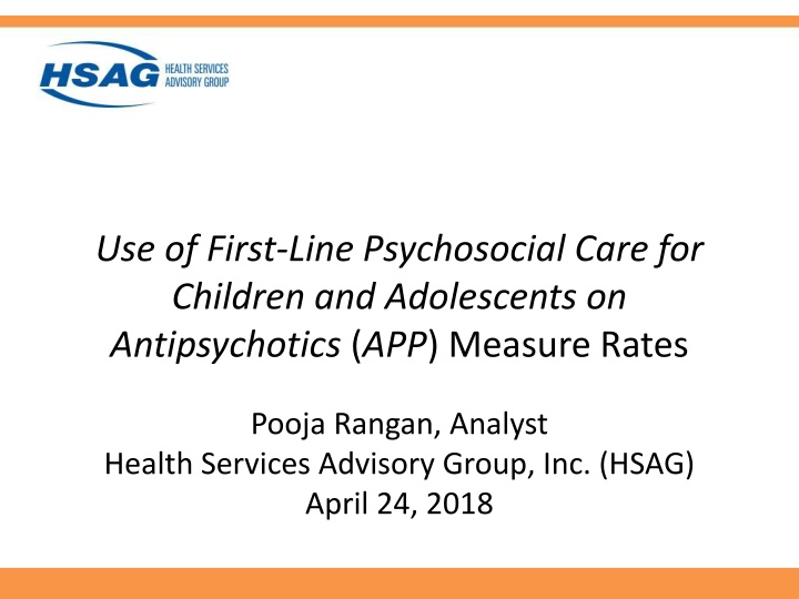 use of first line psychosocial care for children