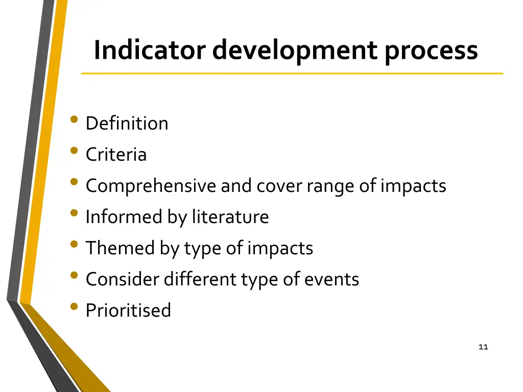 indicator development process