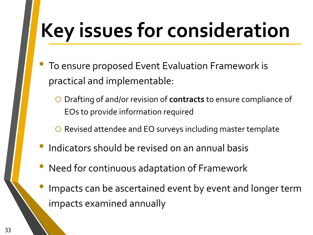 key issues for consideration 1