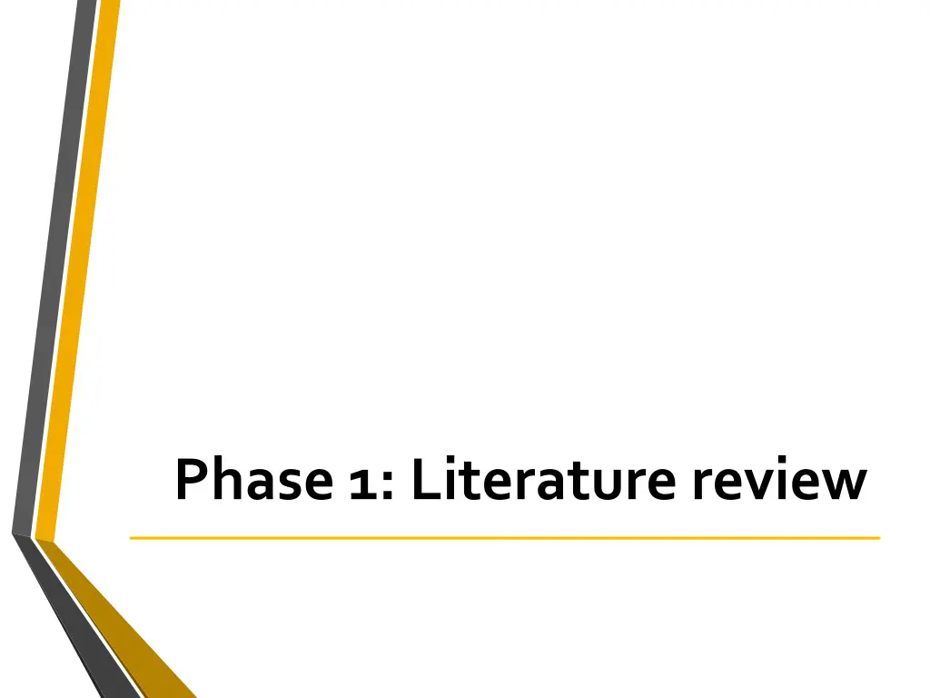 phase 1 literature review