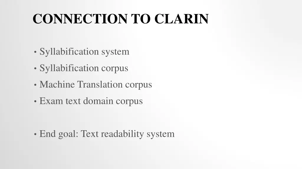 connection to clarin