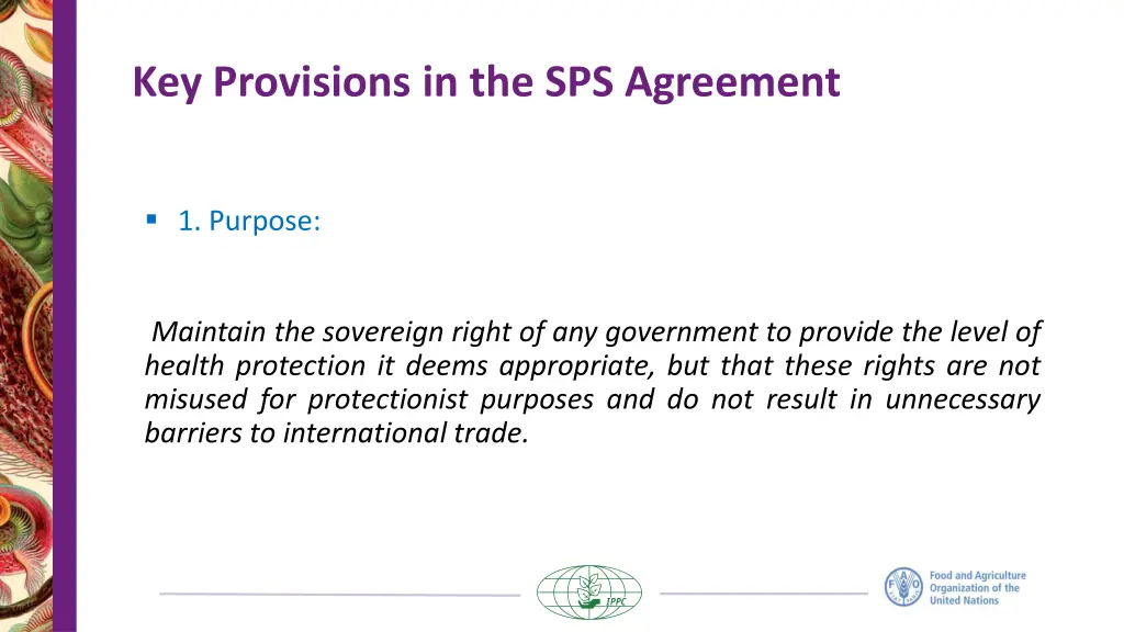 key provisions in the sps agreement