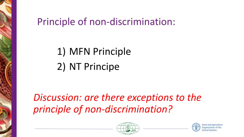 principle of non discrimination