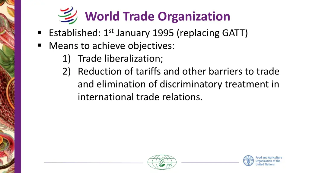 world trade organization established 1 st january