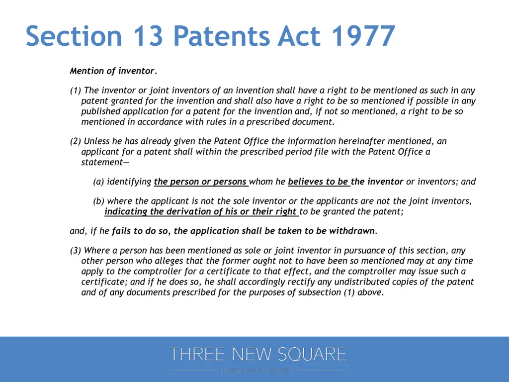 section 13 patents act 1977