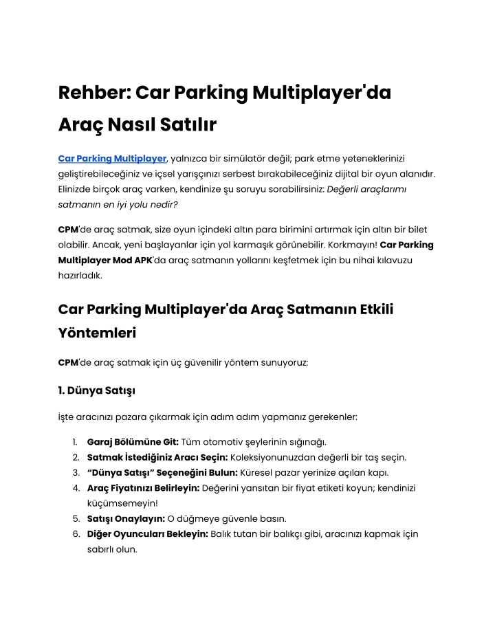 rehber car parking multiplayer