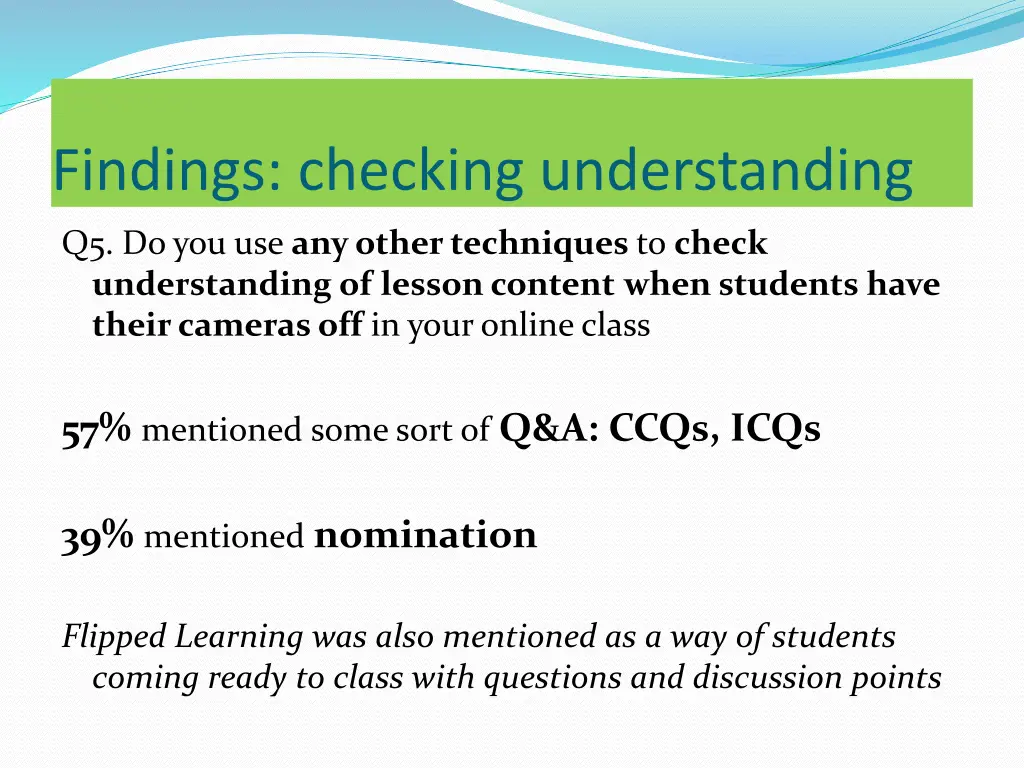 findings checking understanding 2