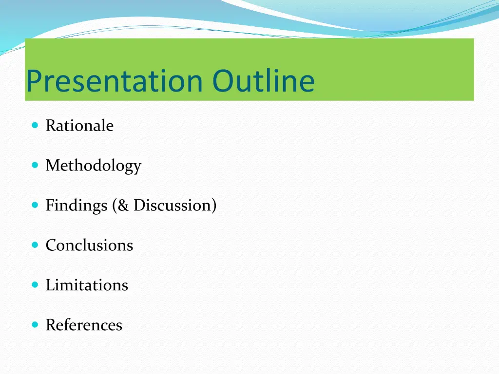 presentation outline