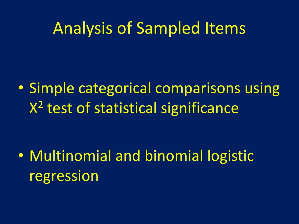 analysis of sampled items