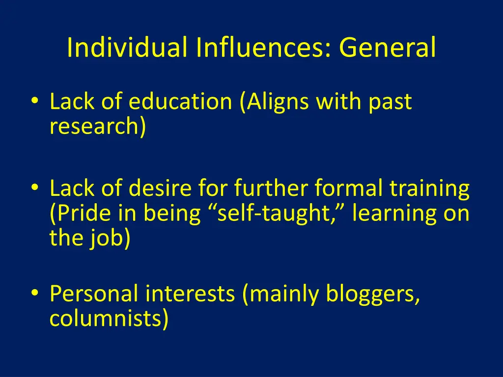 individual influences general